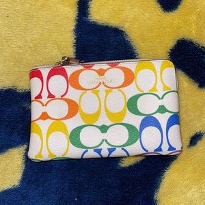 🌈Coach x Pride Rainbow Wristlet in Signature Canvas NWT🌈